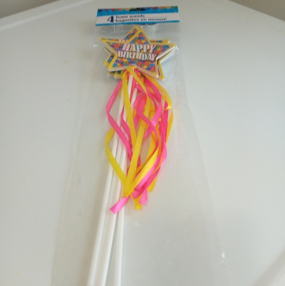 4 happy birthday foam wands